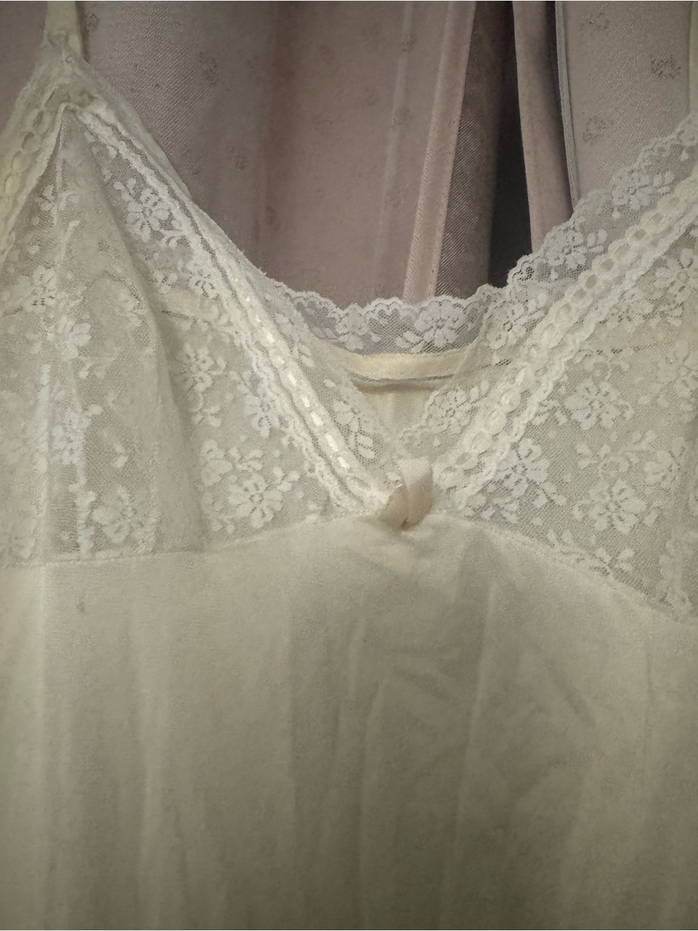 True
vintageLace Trim Ivory Nightgown - Women's Intimates